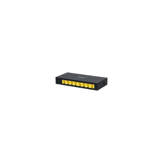 SWITCH/ DAHUA/ PFS3008-8GT/ GIGABIT DE 8 PUERTOS NO ADMINISTRABLE/ CAPA 2/ 10/100/1000 BASE-T/ CARCASA METALICA/ SWITCHING 16G