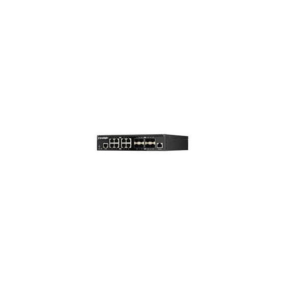 SWITCH QNAP QSW-M3216R-8S8T-US, 16 PUERTOS / 8 10GBESFP+ / 8 10GBE BASE-T(RJ45) / 1 PUERTO DE GESTION GBE RJ45 /ADMINISTRACION