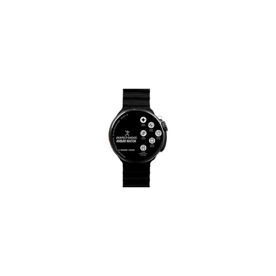 RELOJ INTELIGENTE SMARTWATCH CON PANTALLA REDONDA AMOLED DE 1.43 PULGADAS PERFECT CHOICE AMBER - NEGRO/SUSTITUYE A RELOJ-71/PC