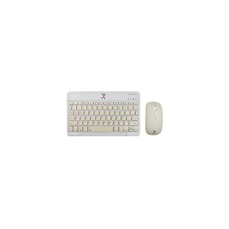 KIT TECLADO Y MOUSE INALAMBRICO BLUETOOTH RECARGABLE ERGONOMICO COMPACTO PERFECT CHOICE GENOVA - GRIS