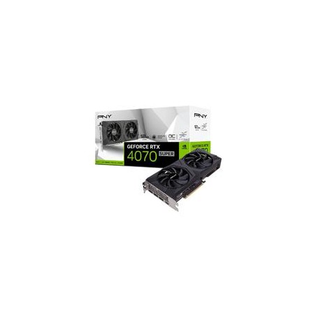 TARJETA DE VIDEO PNY GEOFORCE RTX 4070 SUPER DUAL FAN OC / 12GB GDDR6 / DP 1.4A / HDMI 2.1 / PCIE 4.0 X16 / GAMA ALTA / GAMER