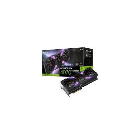 TARJETA DE VIDEO PNY NVIDIA GEFORCE RTX 4070 TI SUPER ARGB TRIPL FAN XLR8 OC /16GB GDDR6X/PCIE X16 4.0/GAMA ALTA/GAMER