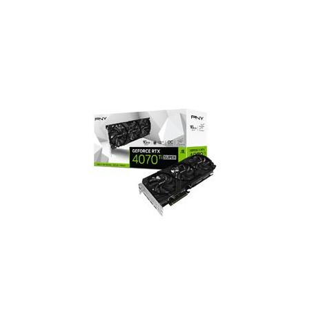 TARJETA DE VIDEO PNY NVIDIA GEFORCE RTX 4070 TI SUPER LED TRIPL FAN OC /16GB GDDR6X/PCIE X16 4.0/GAMA ALTA/GAMER