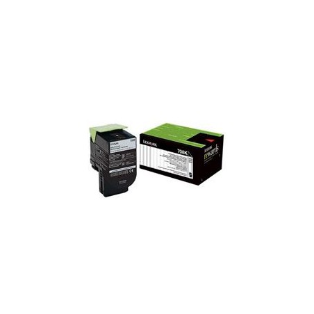 TONER LASER LEXMARK 70C80K0 NEGRO, RENDIMIENTO ESTANDAR HASTA 1000 PAGINAS, PARA CS310DN, CS510DE