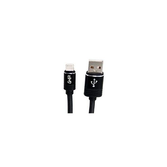 CABLE GHIA TIPO LIGHTNING 2.0 MTS, USB 2.1 COLOR NEGRO