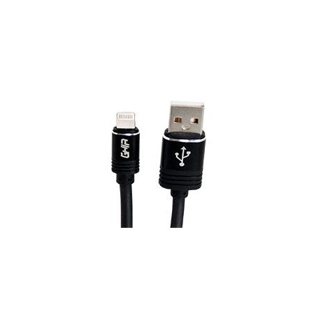 CABLE GHIA TIPO LIGHTNING 2.0 MTS, USB 2.1 COLOR NEGRO