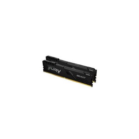 MEMORIA RAM KINGSTON DIMM DDR4 16GB (2X8GB) 3200MT/S FURY BEAST BLACK XMP CL16 288PIN 1.35V C/DISIPADOR DE CALOR P/PC/GAMER/AL