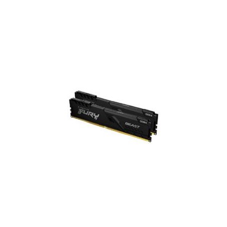 MEMORIA RAM KINGSTON DIMM DDR4 16GB 2X8GB 3200MT/S FURY BEAST BLACK XMP CL16 288PIN 1.35V C/DISIPADOR DE CALOR P/PC/GAMER/ALTO