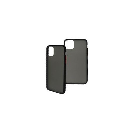 FUNDA GHIA HUMO SEMITRANSPARENTE BORDE NEGRO CON MICA PARA IPHONE 11 PRO MAX