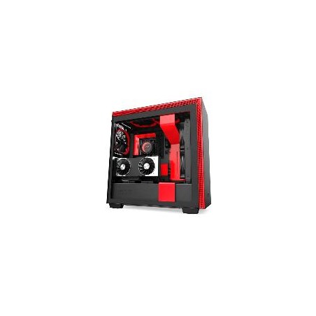 GABINETE NZXT H210/ NEGRO-ROJO/CON VENTANA/MINI-TOWER, MINI-ITX/GAMER