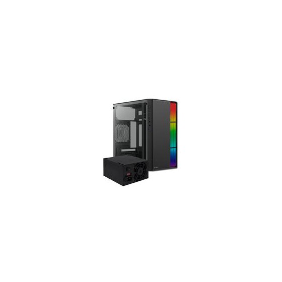 GABINETE ACTECK FUSION II GI440 / MICRO TORRE / MICRO ATX, MINI ITX / FUENTE 500W / ILUMINACION RGB / PANEL ACRILICO, METAL / 