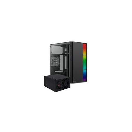 GABINETE ACTECK FUSION II GI440 / MICRO TORRE / MICRO ATX, MINI ITX / FUENTE 500W / ILUMINACION RGB / PANEL ACRILICO, METAL / 