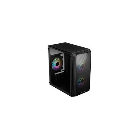 GABINETE ACTECK DOOM GI630 / MICRO TORRE / MICRO ATX, MINI ITX / FUENTE 500W / VENTILADOR RGB / PANEL ACRILICO, METAL / NEGRO 