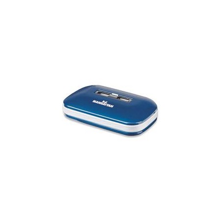 HUB USB,MANHATTAN,161039, V2.0  7 PTOS AZUL CON FUENTE