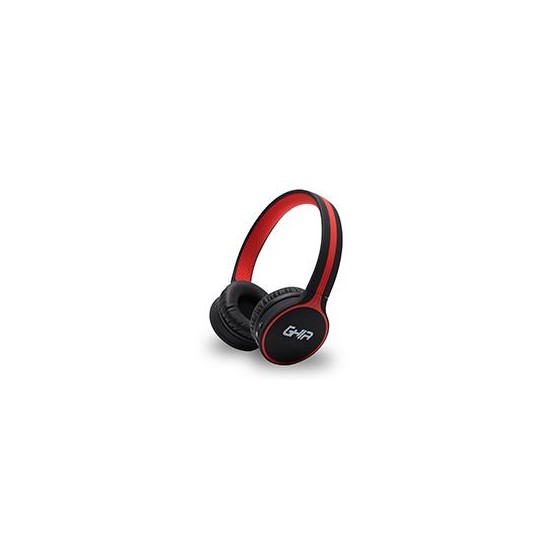 AUDIFONOS DIADEMA BLUETOOTH GHIA N1 HIFI SOUND NEGRO/ROJO 10M ALCANCE BT 4.2 BATERIA 300MAH