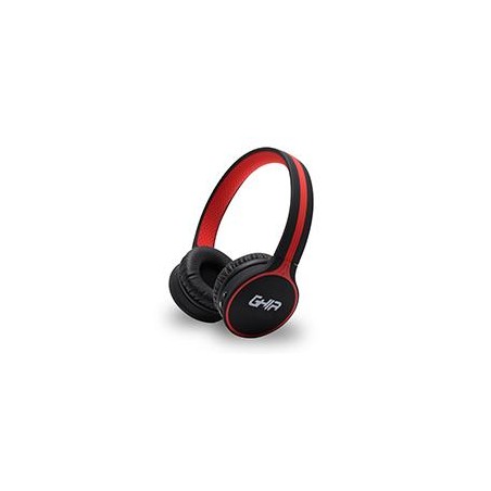 AUDIFONOS DIADEMA BLUETOOTH GHIA N1 HIFI SOUND NEGRO/ROJO 10M ALCANCE BT 4.2 BATERIA 300MAH