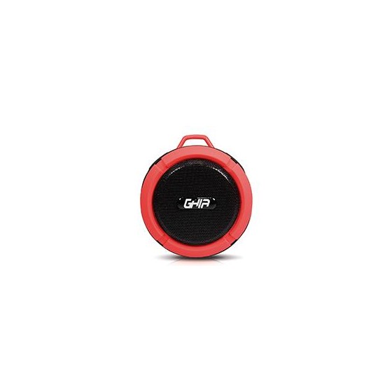 BOCINA BLUETOOTH STORM WATERPROOF GHIA ROJA 3W RMS RADIO FM MICRO SD CARD