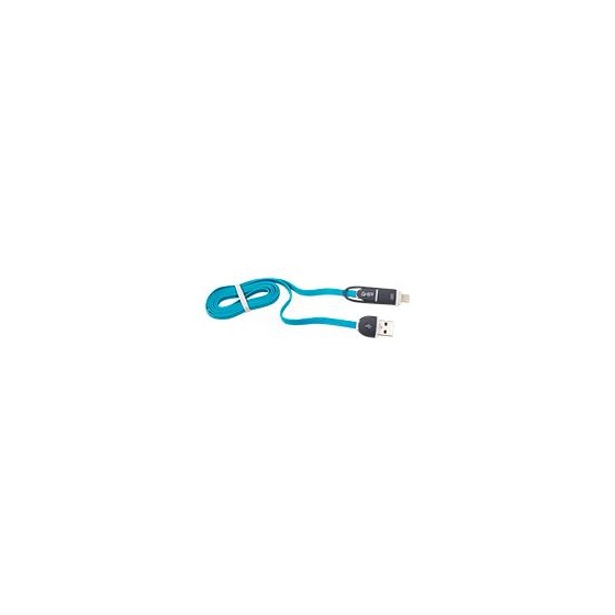 CABLE 2 EN 1 MICRO USB/TIPO LIGHTNING GHIA 1.0 MTS USB 2.1 CARGA Y TRANSFERENCIA DE DATOS CON PROTECTOR PARA ENTRADA Y SALIDA 