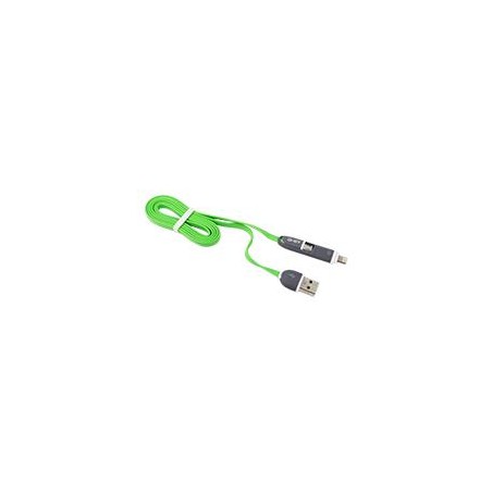 CABLE 2 EN 1 MICRO USB/TIPO LIGHTNING GHIA 1.0 MTS USB 2.1 CARGA Y TRANSFERENCIA DE DATOS CON PROTECTOR PARA ENTRADA Y SALIDA 