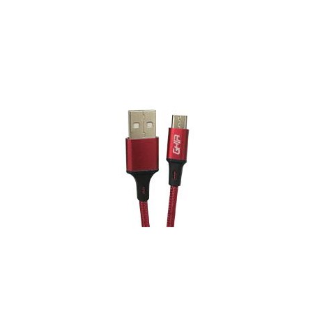 CABLE MICRO USB GHIA NYLON COLOR ROJO DE 1M