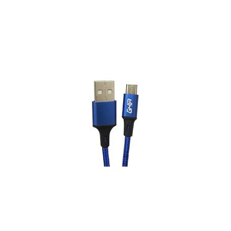 CABLE MICRO USB GHIA NYLON COLOR AZUL DE 1M