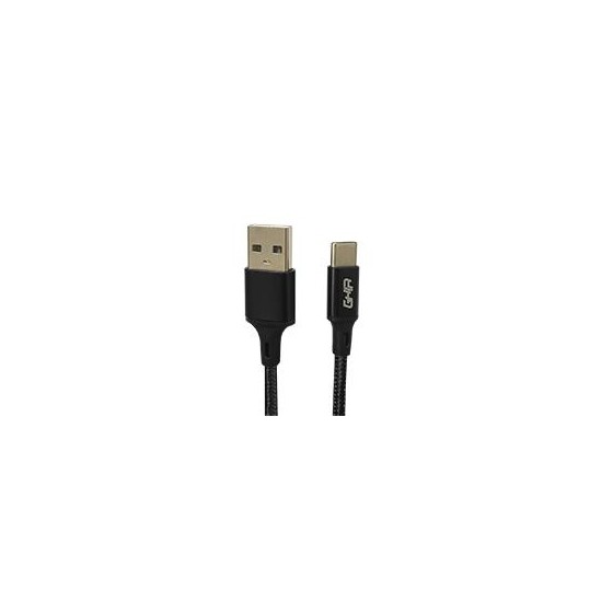 CABLE USB TIPO C GHIA NYLON COLOR NEGRO DE 1M