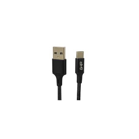 CABLE USB TIPO C GHIA NYLON COLOR NEGRO DE 1M