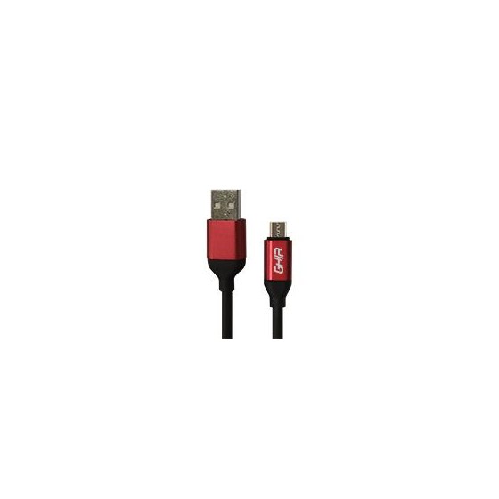 CABLE MICRO USB GHIA 1M COLOR NEGRO/ROJO