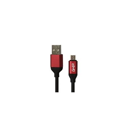 CABLE MICRO USB GHIA 1M COLOR NEGRO/ROJO