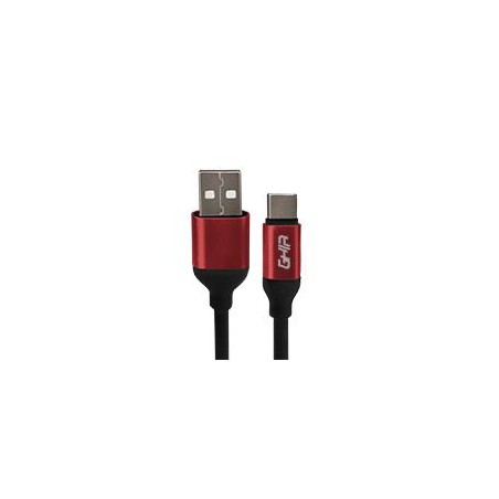 CABLE USB TIPO C GHIA 1M COLOR NEGRO/ROJO