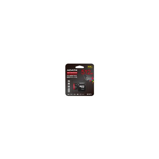 MEMORIA ADATA MICRO SDXC/SDHC 512GB UHS-I VIDEOVIGILANCIA 24/7 100MB/85MB 4K CLASE 10 U3 V30 A2 C/ADAPTADOR (AUSDX512GUI3V30SH