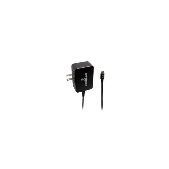 ADAPTADOR CARGADOR DE CORRIENTE CON CABLE 1.8 METROS DE 65W USB-C PERFECT CHOICE - NEGRO