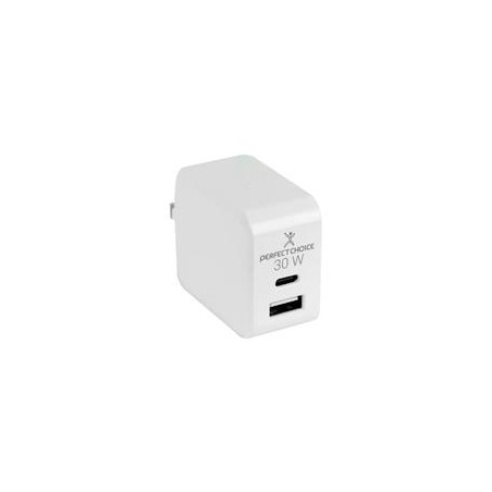 CARGADOR DE CORRIENTE 30W PERFECT CHOICE BLANCO