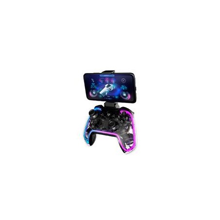 GAMEPAD BALAM RUSH KONTROL GLOW G595 / INALAMBRICO / BLUETOOTH 5.0 / RGB / VIBRACION DUAL / USB C / TRANSPARENTE / BR-936910