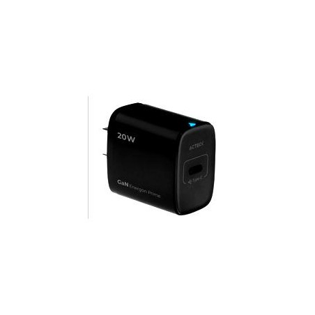 CARGADOR DE PARED ACTECK ENERGON PRIME CP415 / 20W / USB C / CARGA RAPIDA / NEGRO / AC-937122