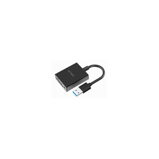 ADAPTADOR ACTECK  SHIFT PLUS AV410 / VIDEO USB 3.0 / USB A VGA / MACHO A HEMBRA / NEGRO / AC-937108