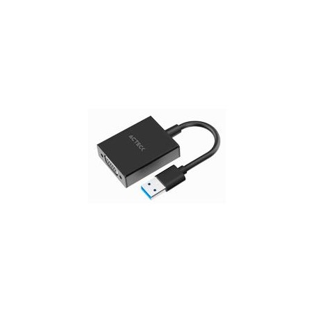 ADAPTADOR ACTECK  SHIFT PLUS AV410 / VIDEO USB 3.0 / USB A VGA / MACHO A HEMBRA / NEGRO / AC-937108