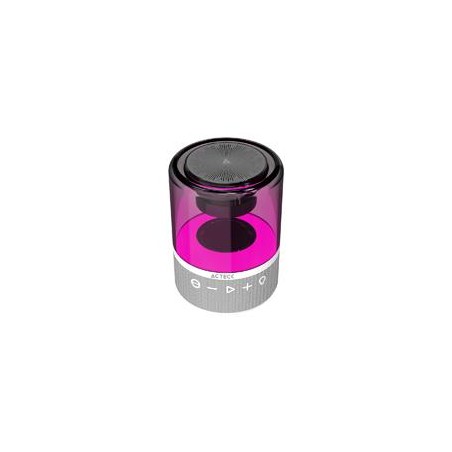 BOCINA ACTECK GLEE PURE AP30 / INALAMBRICA / BLUETOOTH - CONEXION TWS 3.5 MM / SONIDO ESTEREO / 5 W / ILUMINACION LED / BLANCO