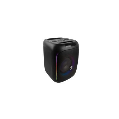 BOCINA MINI INALAMBRICA BLUETOOTH RECARGABLE PORTATIL LUZ RGB 30W FUNCION TWS 6.5 PULGADAS PERFECT CHOICE SAPARK - NEGRO