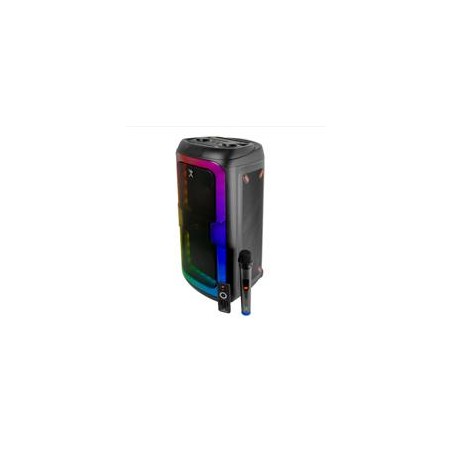 BOCINA INALAMBRICA BLUETOOTH PORTATIL RECARGABLE LUZ RGB CON MICROFONO / CONTROL REMOTO FUNCION TWS DUAL 8 PULGADAS PERFECT CH