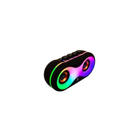 BOCINA INALAMBRICA BLUETOOTH RECARGABLE CON TECLAS MECANICAS PORTATIL LUZ RGB PERFECT CHOICE OWTY - NEGRO