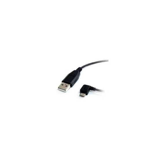 CABLE STARTECH.COM DE 1.8M USB A MICRO USB - USB 2.0 A A MICRO B ACODADO EN ANGULO A LA IZQUIERDA - NEGRO - CABLE MICRO USB B