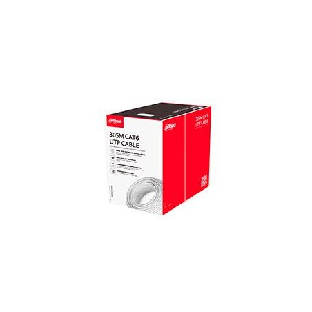 BOBINA/ DAHUA/ PFM923I-6UN-C/ BOBINA DE CABLE UTP 100 COBRE / CATEGORIA 6 / COLOR BLANCO / INTERIOR / 305 METROS / REDES / VID