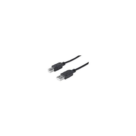 CABLE USB, MANHATTAN,306218, V2.0 A-B  0.9M, NEGRO