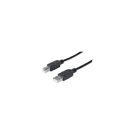 CABLE USB, MANHATTAN,306218, V2.0 A-B  0.9M, NEGRO