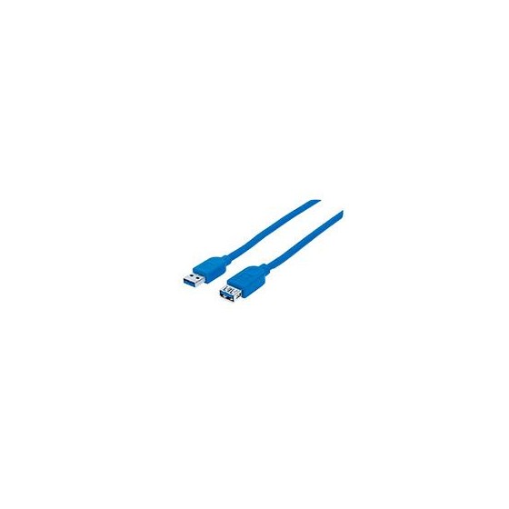 CABLE USB,MANHATTAN,325394, V3.2 EXT. TIPO A  1.0M AZUL, 5GBPS