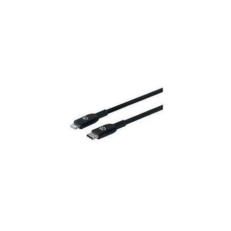 CABLE LIGHTNING,MANHATTAN,394192, A USB-C 0.5M, NEGRO