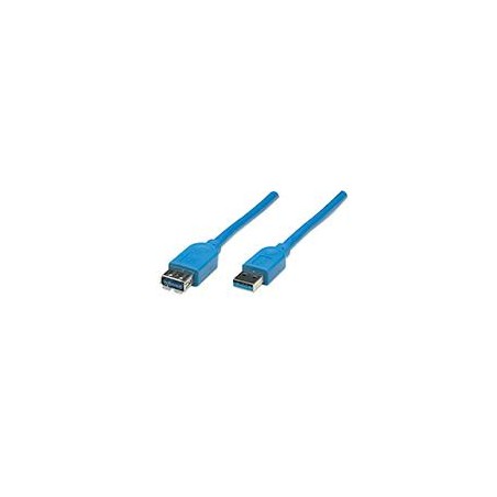 CABLE USB,MANHATTAN,322447, V3.2 EXT. TIPO A  3.0M AZUL, 5 G