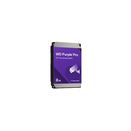 DISCO DURO INTERNO WD PURPLE PRO 8TB 3.5 ESCRITORIO SATA3 6GB/S 256MB 7200RPM 24X7 IA DVR NVR 1-16 BAHIAS 1-64 CAMARAS (WD8002