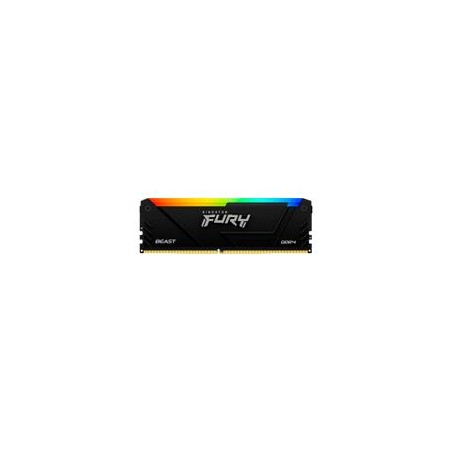 MEMORIA RAM KINGSTON DIMM DDR4 8GB 3600MT/S FURY BEAST BLACK XMP RGB CL17 288PIN 1.35V C/DISIPADOR DE CALOR P/PC/GAMER/ALTO RE